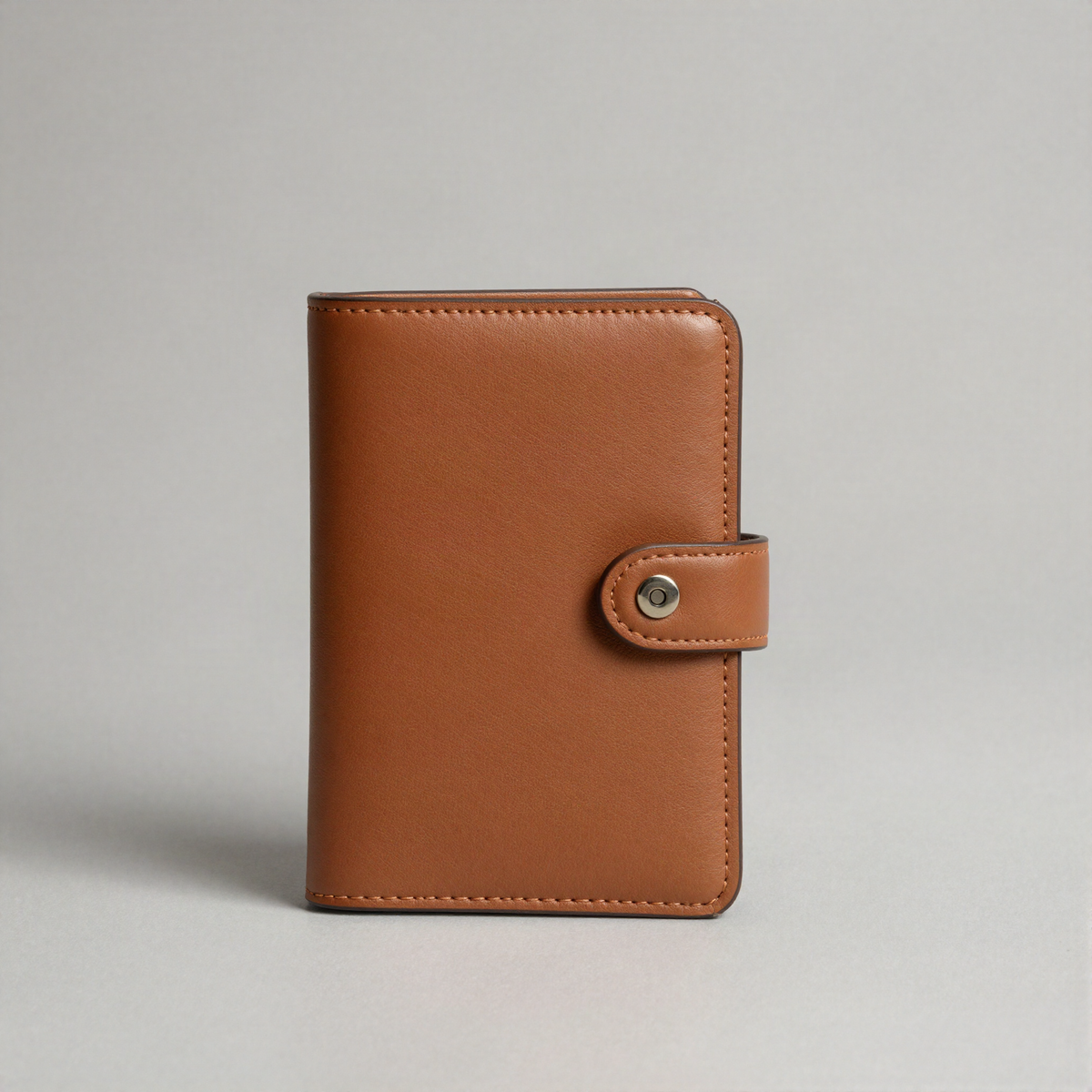 Vertical Snap Wallet, Cognac