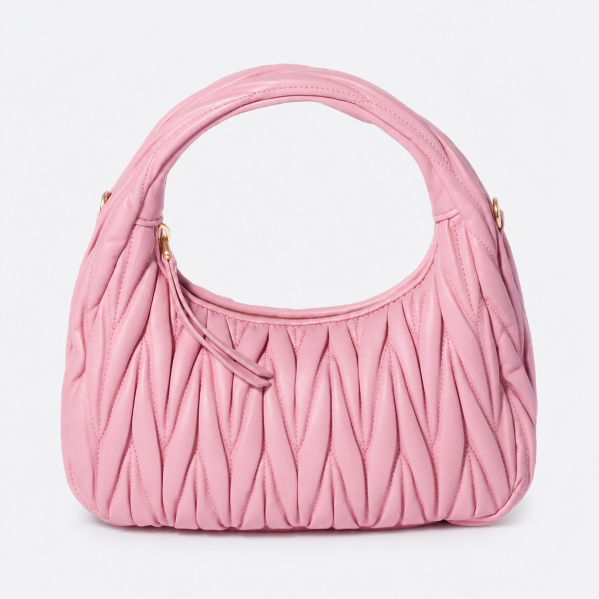 Pink Quilted Leather Hobo Bag, photo 1