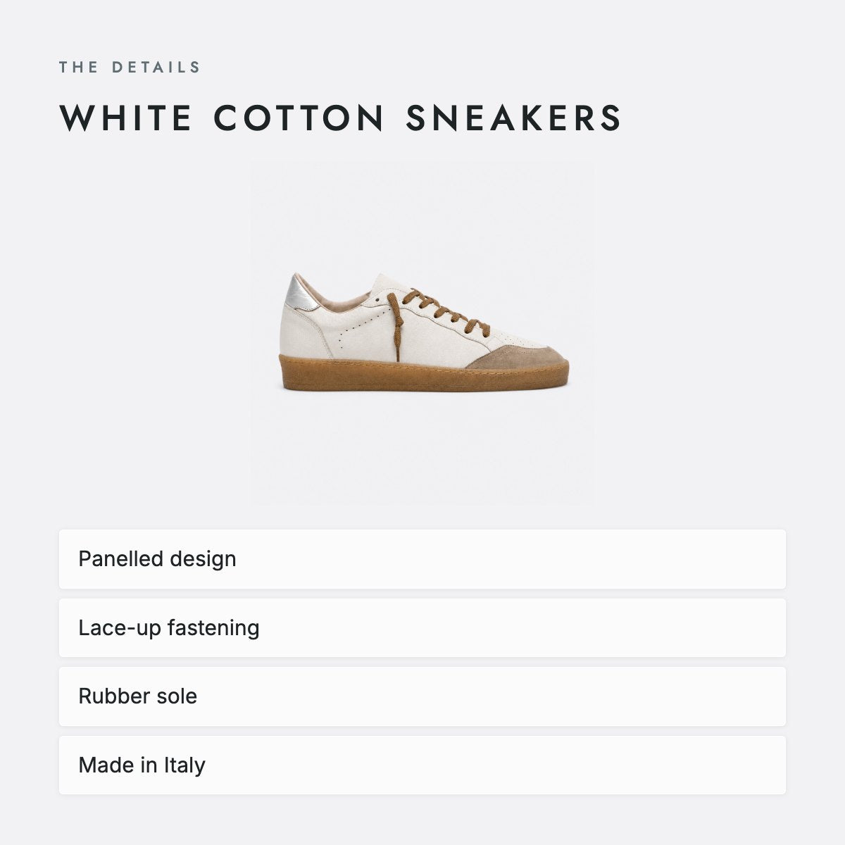 White Cotton Sneakers, photo 4