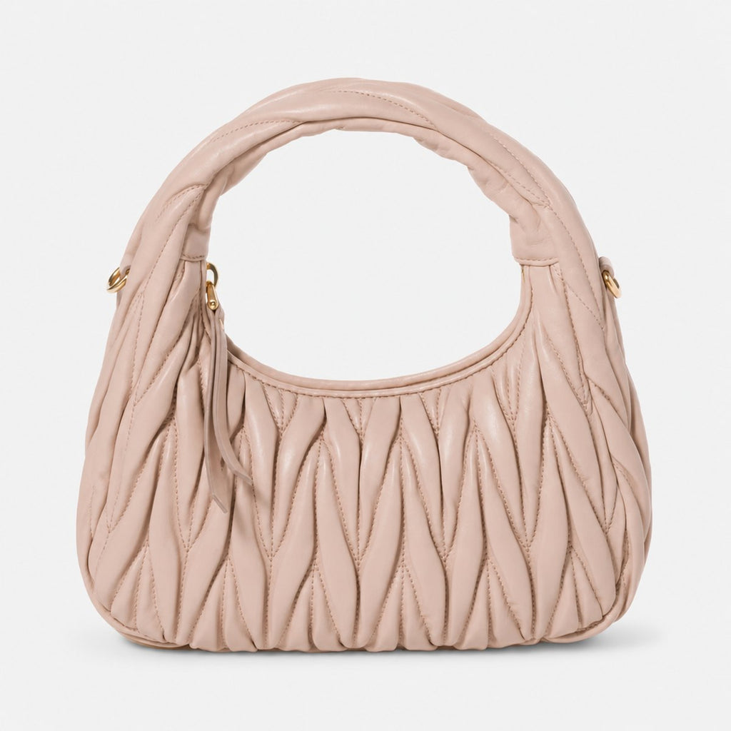 Powder Pink Quilted Leather Hobo Bag, photo 1