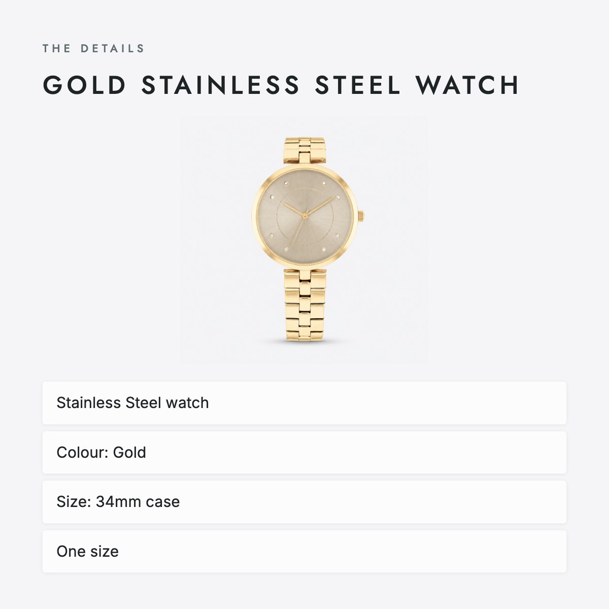 Gold Stainless Steel Watch, photo 4
