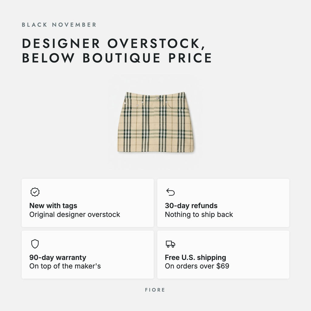 Beige Checked Cotton Mini Skirt, photo 5