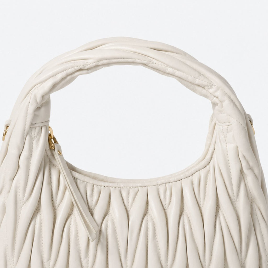 White Quilted Leather Hobo Bag, photo 2
