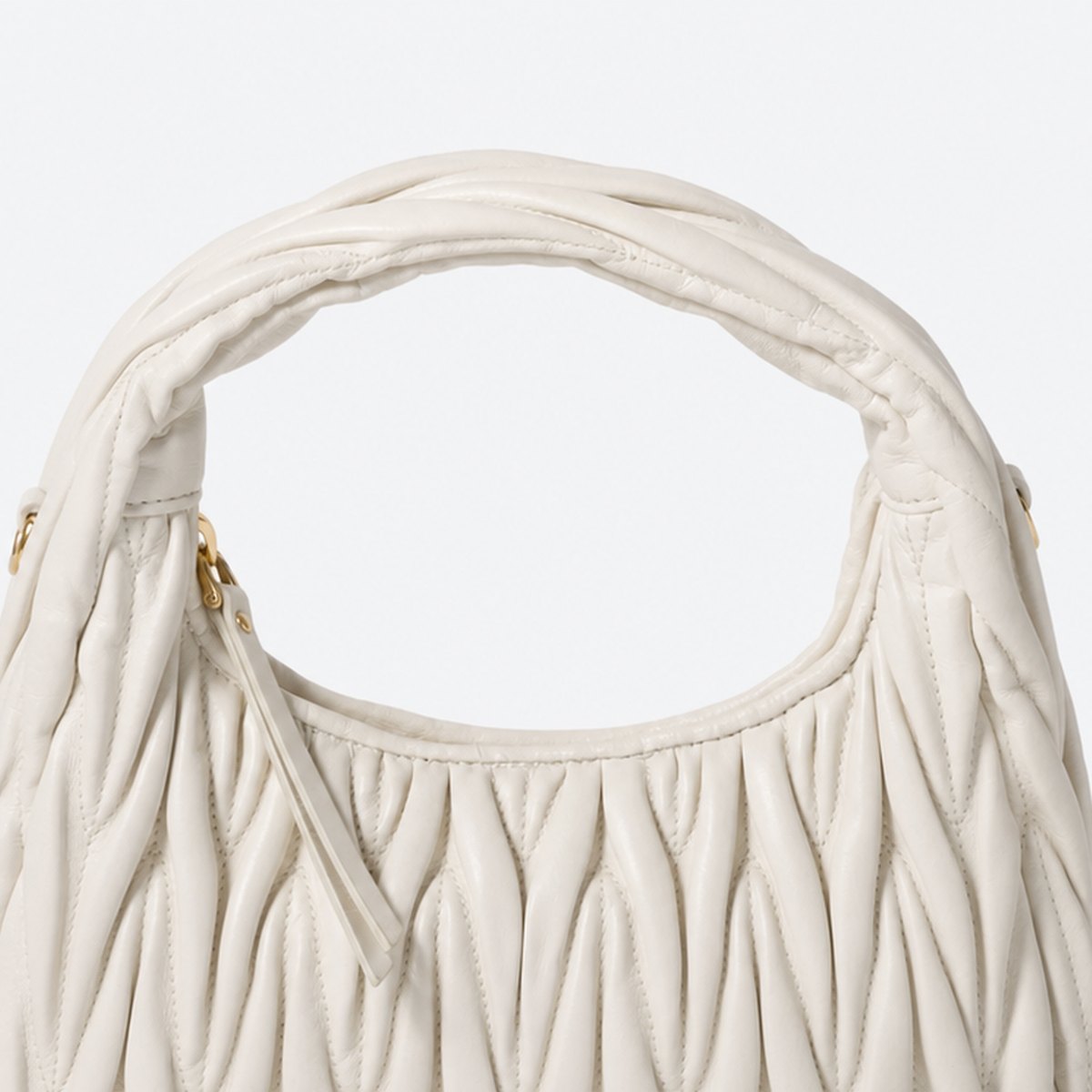 White Quilted Leather Hobo Bag, photo 2