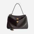 Dark Brown Leather Top-Handle Bag, photo 1