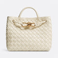 Ivory Woven Leather Top-Handle Bag, photo 1