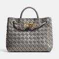 Grey Woven Leather Top-Handle Bag, photo 1