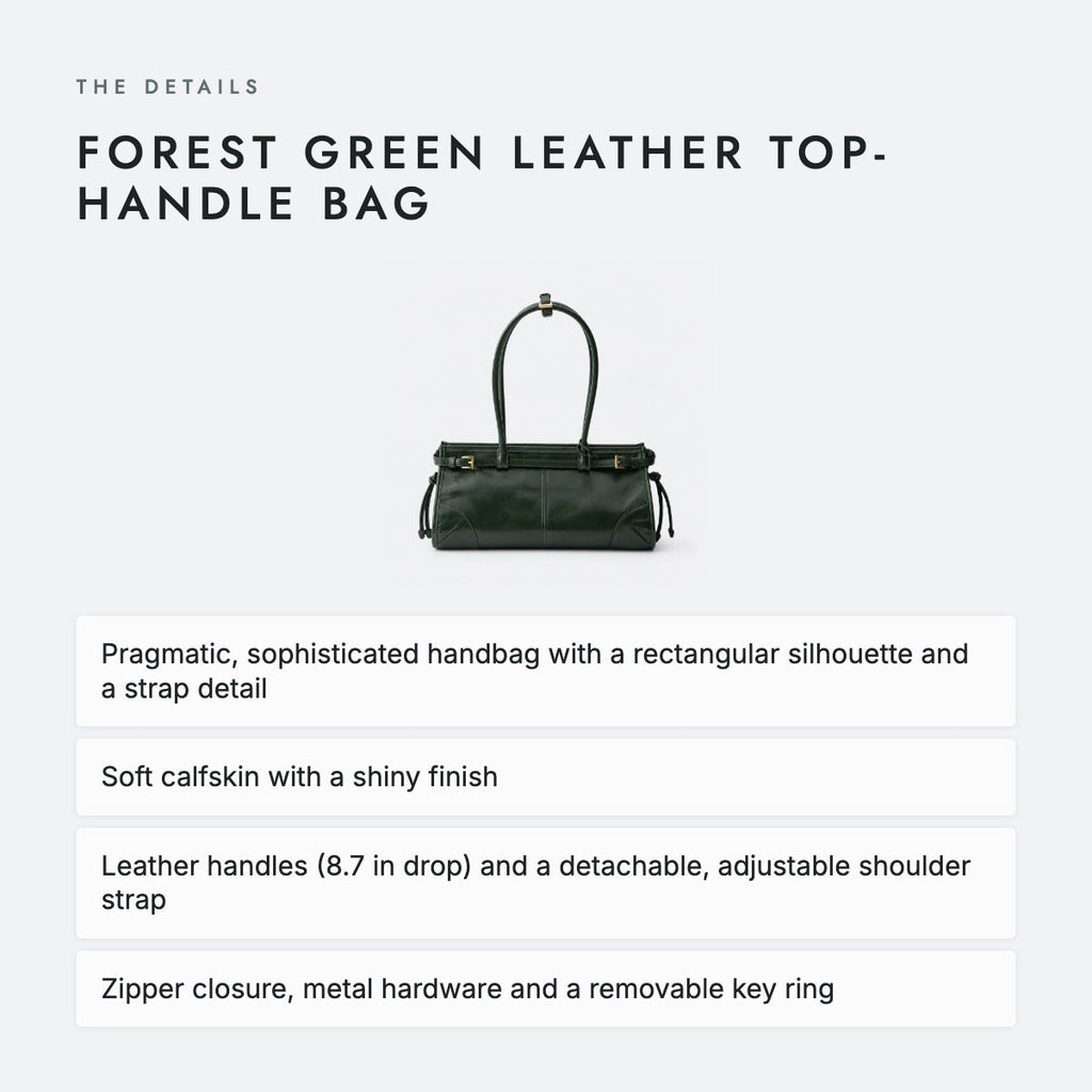 Forest Green Leather Top-Handle Bag, photo 4