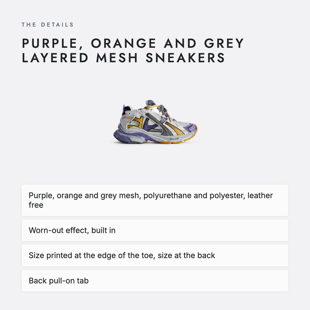 Purple, Orange and Grey Layered Mesh Sneakers, photo 4