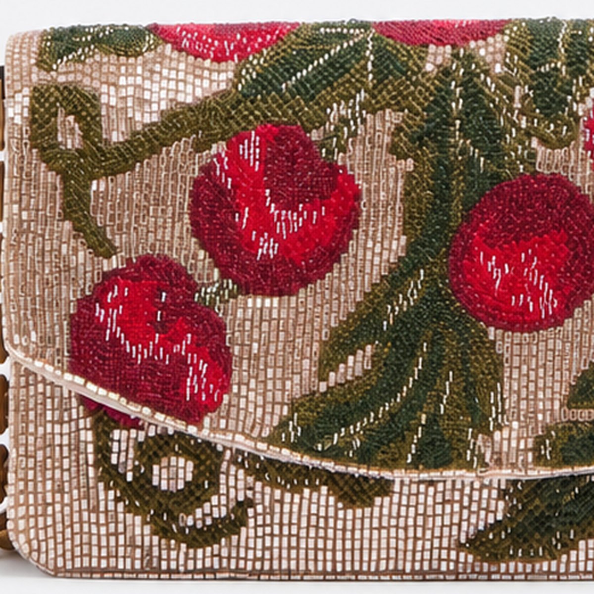 Embroidered Fruit-Pattern Shoulder Clutch with Chain Strap, photo 2