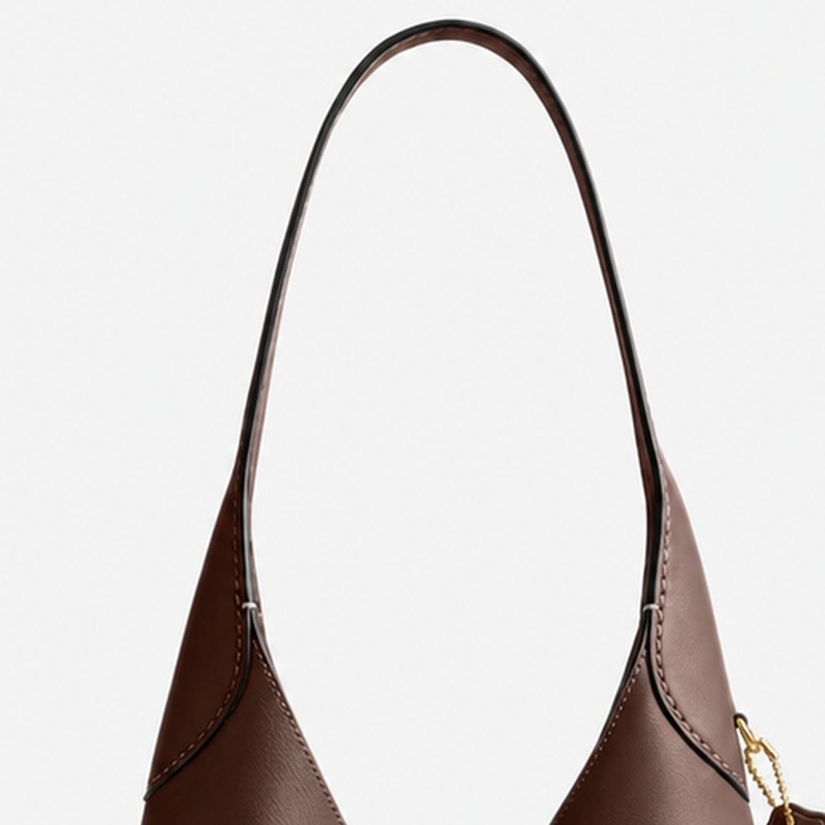 Maple Brown Grain Leather Hobo Shoulder Bag, photo 2