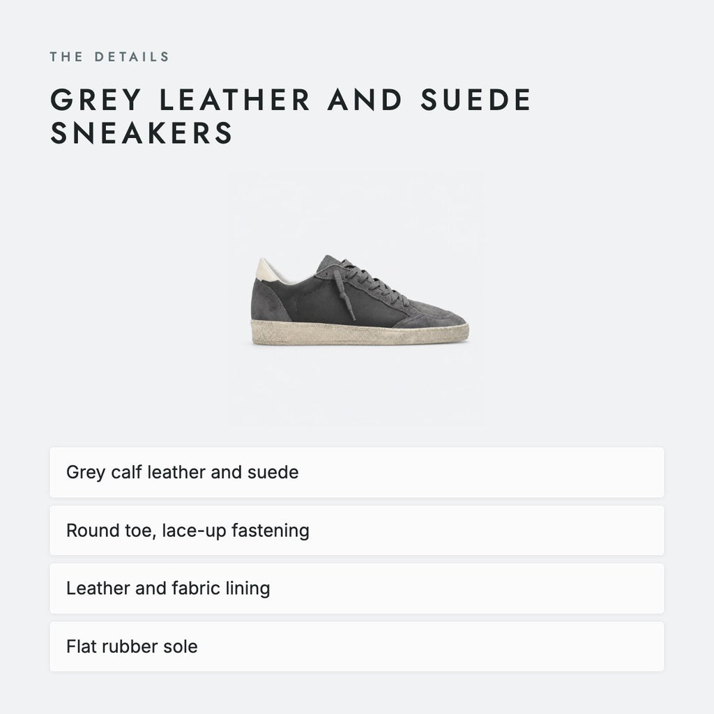 Grey Leather and Suede Sneakers, photo 4