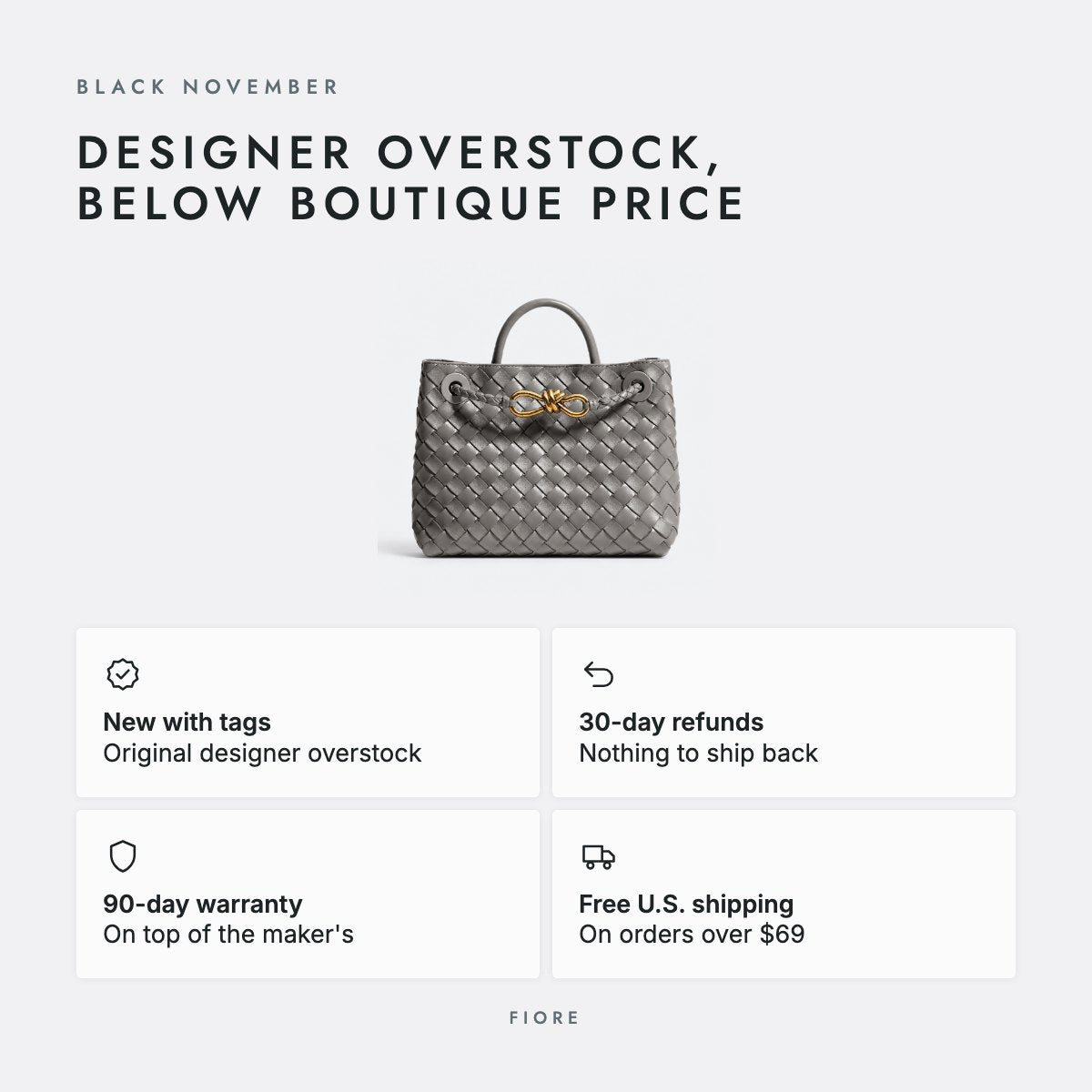 Grey Woven Leather Top-Handle Bag, photo 5