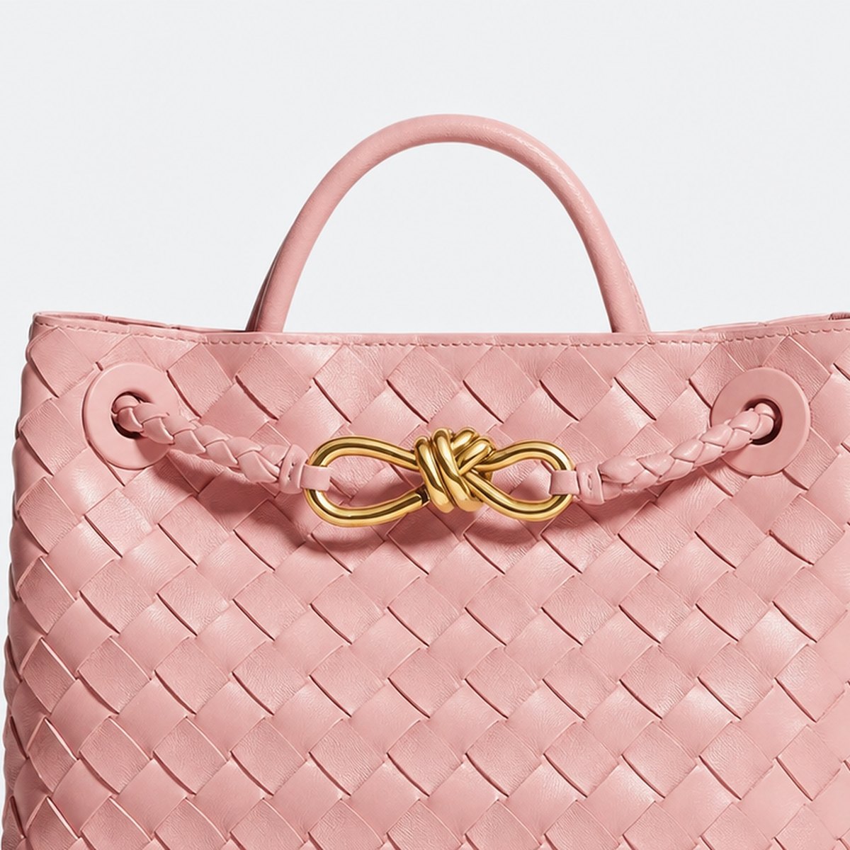 Pink Woven Leather Top-Handle Bag, photo 2