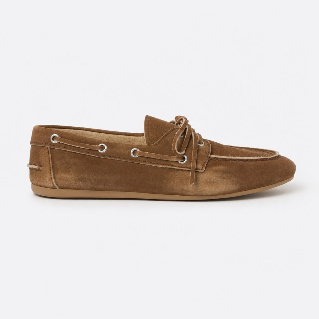 Brown Suede Lace-Detail Loafers, photo 1