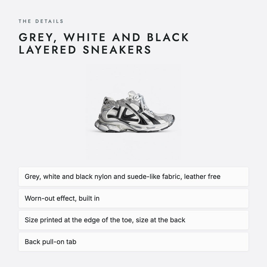 Grey, White and Black Layered Sneakers, photo 4