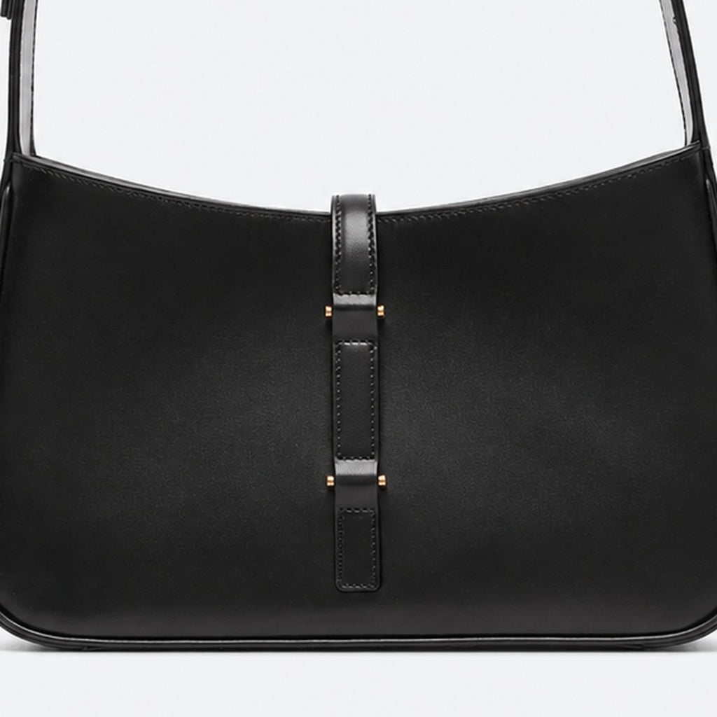 Black Leather Curved Shoulder Bag, photo 3