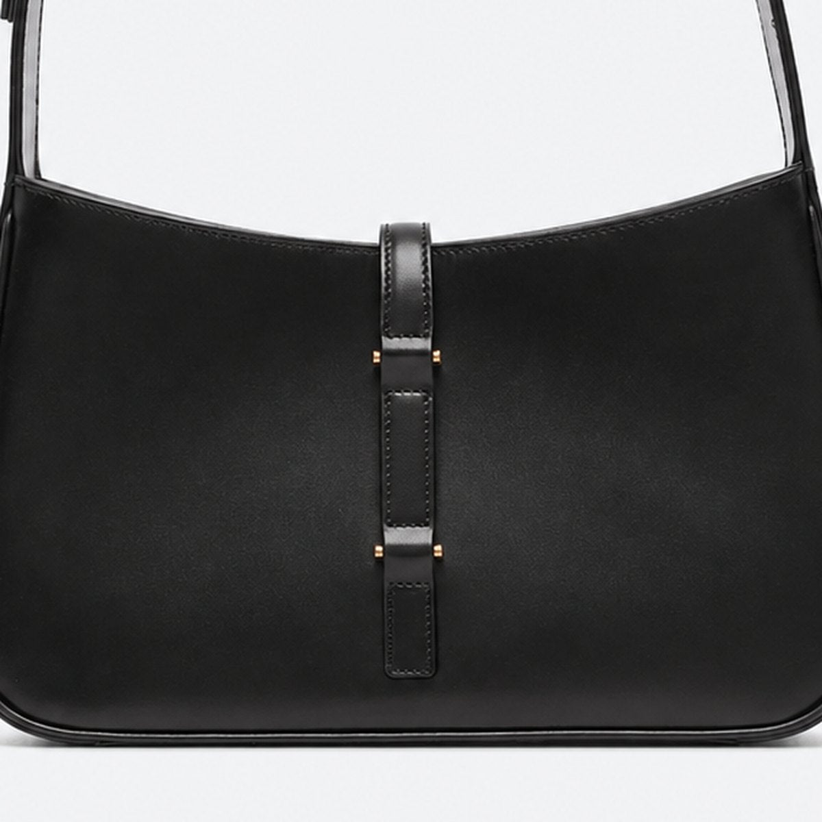 Black Leather Curved Shoulder Bag, photo 3