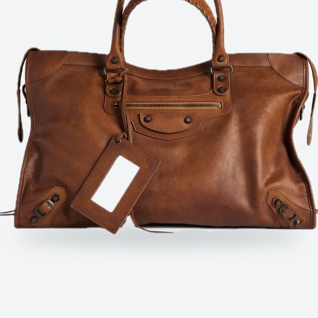 Large Caramel Leather Tote, photo 3