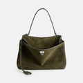 Khaki Green Suede Top-Handle Bag, photo 1