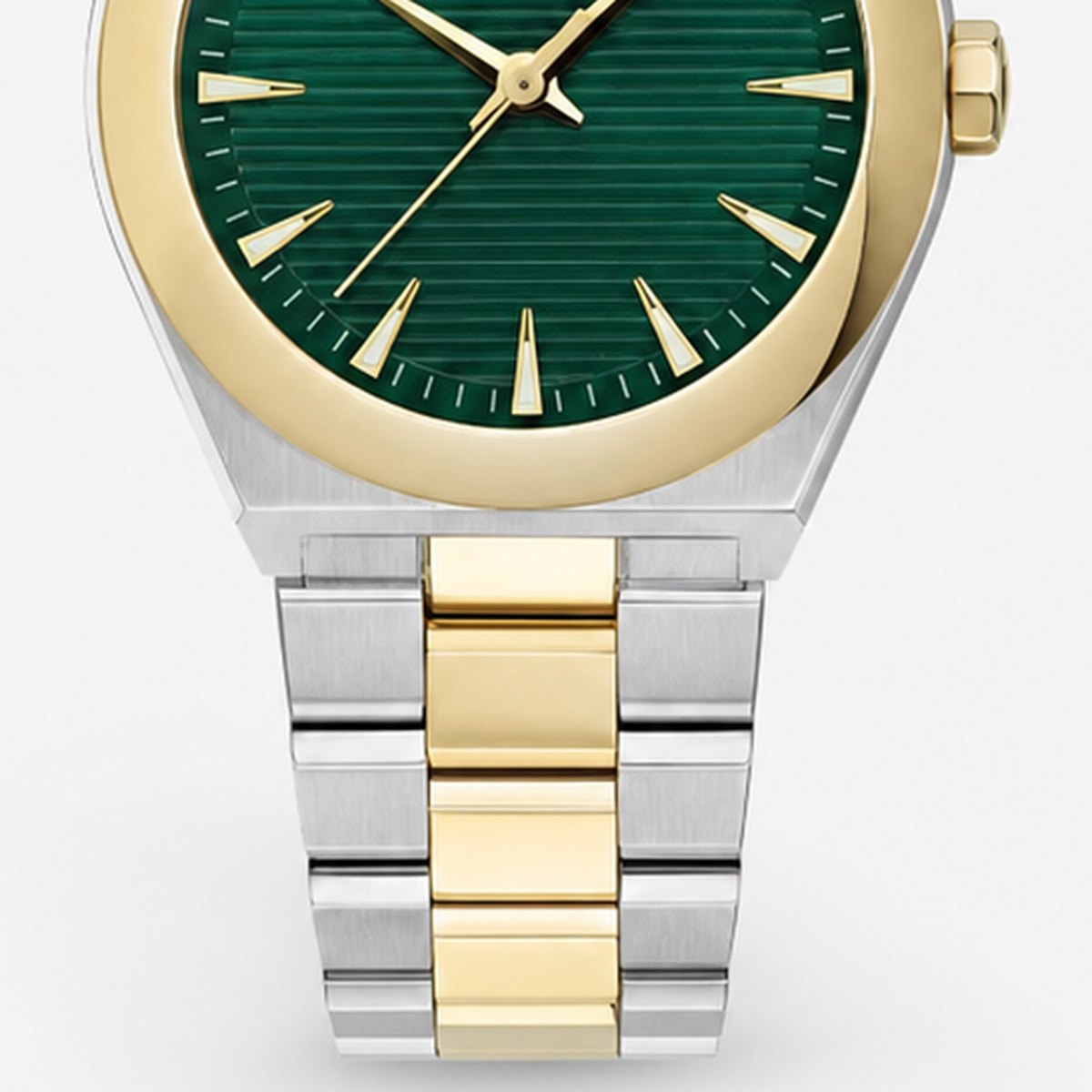 Two-Tone Stainless Steel Watch with Green Dial, photo 3
