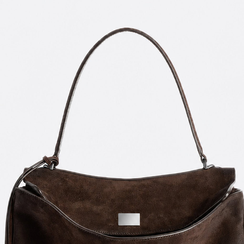 Dark Brown Suede Top-Handle Bag, photo 2