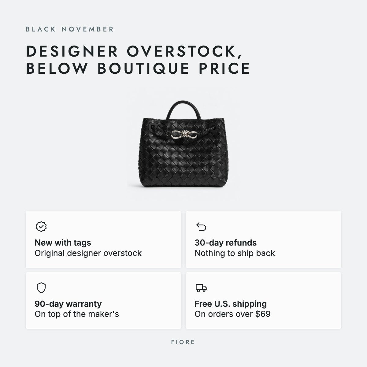 Black Woven Leather Top-Handle Bag, Silver Hardware, photo 5