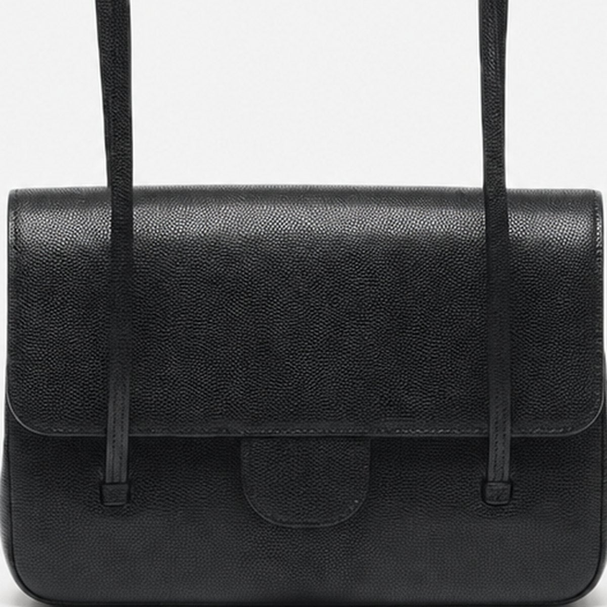 Black Grained Calfskin Flap Bag, photo 3