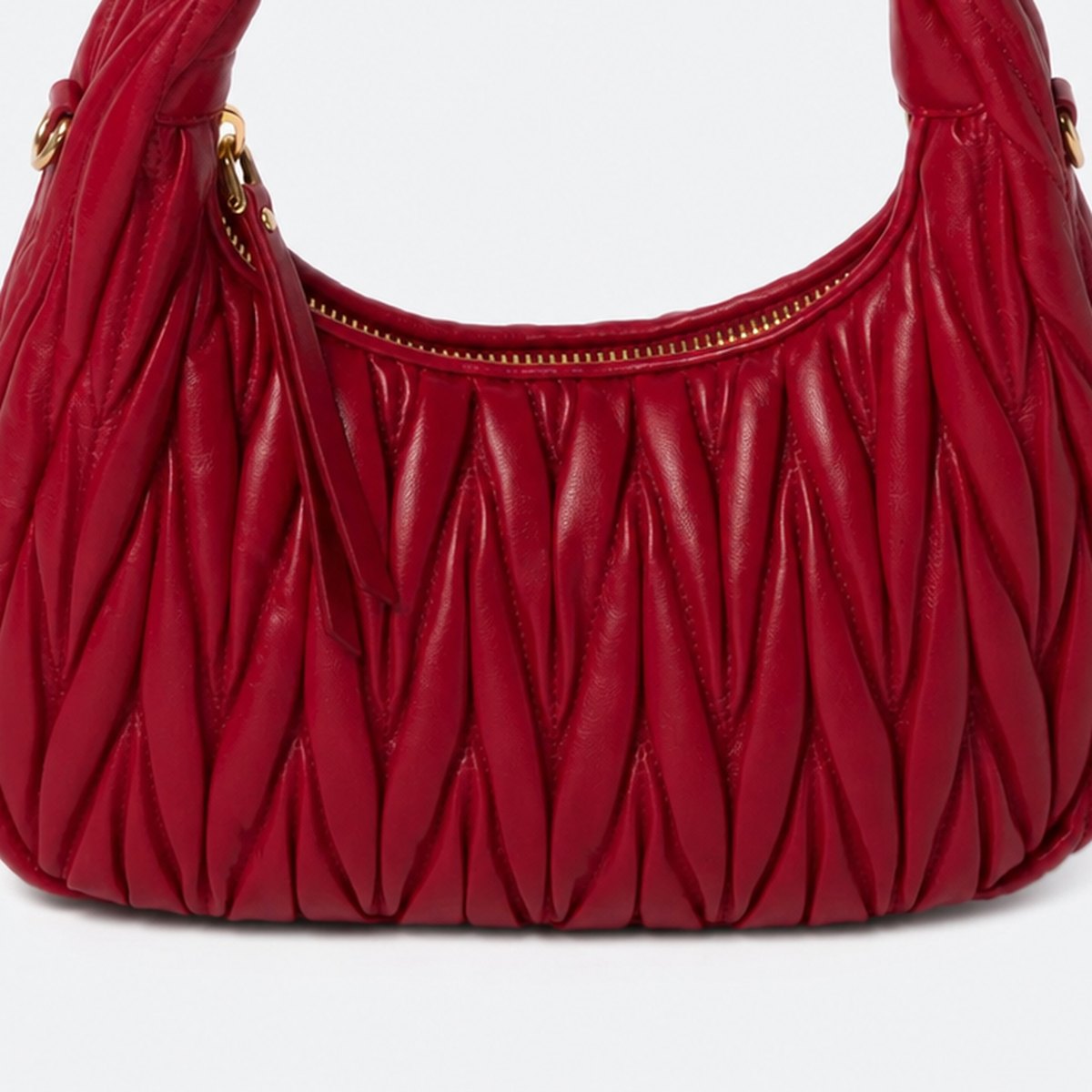 Red Quilted Leather Hobo Bag, photo 3
