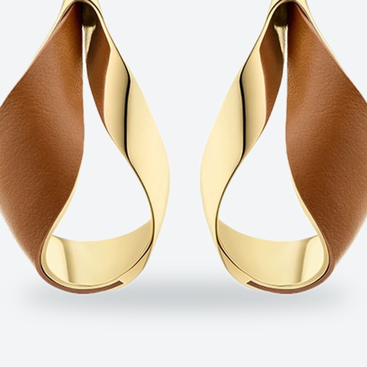 Gold Leather Earrings, photo 3