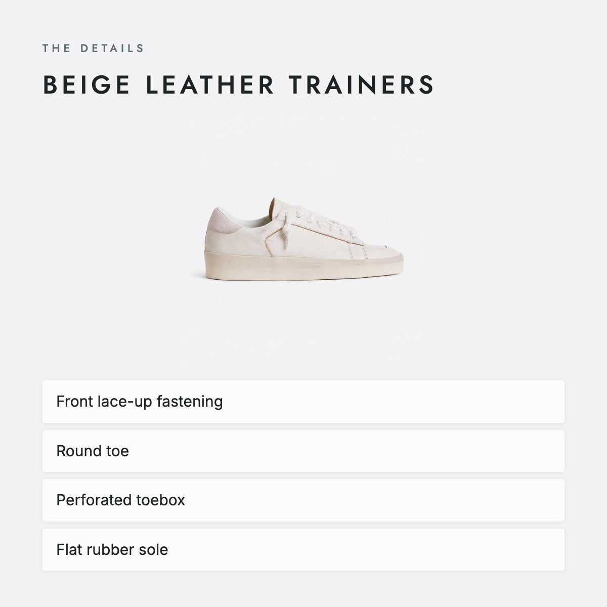 Beige Leather Trainers, photo 4