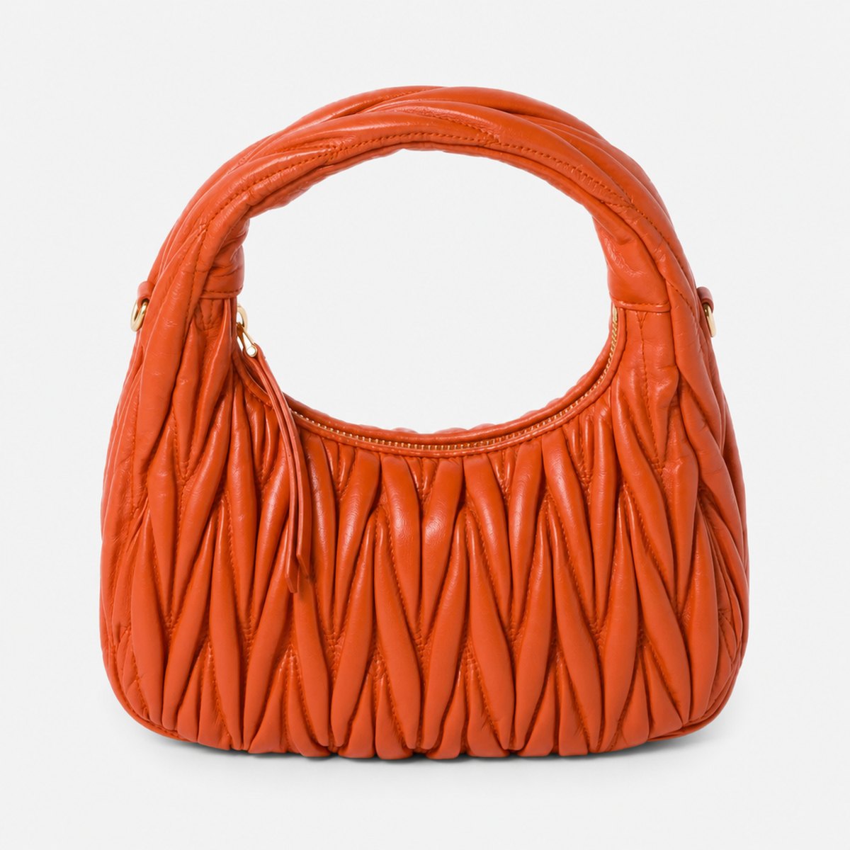 Orange Quilted Leather Hobo Bag, photo 1