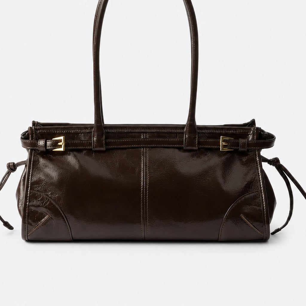 Dark Brown Leather Top-Handle Bag, photo 3