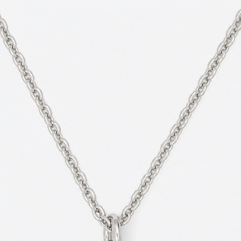 Silver-Tone Pendant Necklace with Clear Stone, photo 2