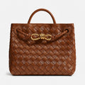 Tan Woven Leather Top-Handle Bag, photo 1