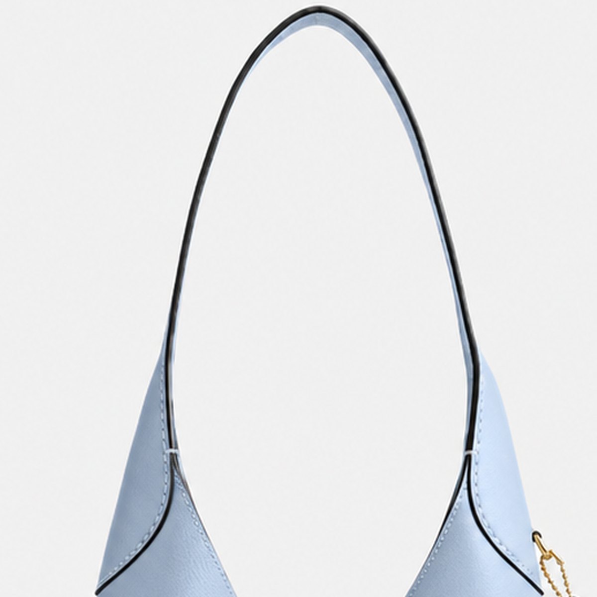 Bluebell Blue Grain Leather Hobo Shoulder Bag, photo 2