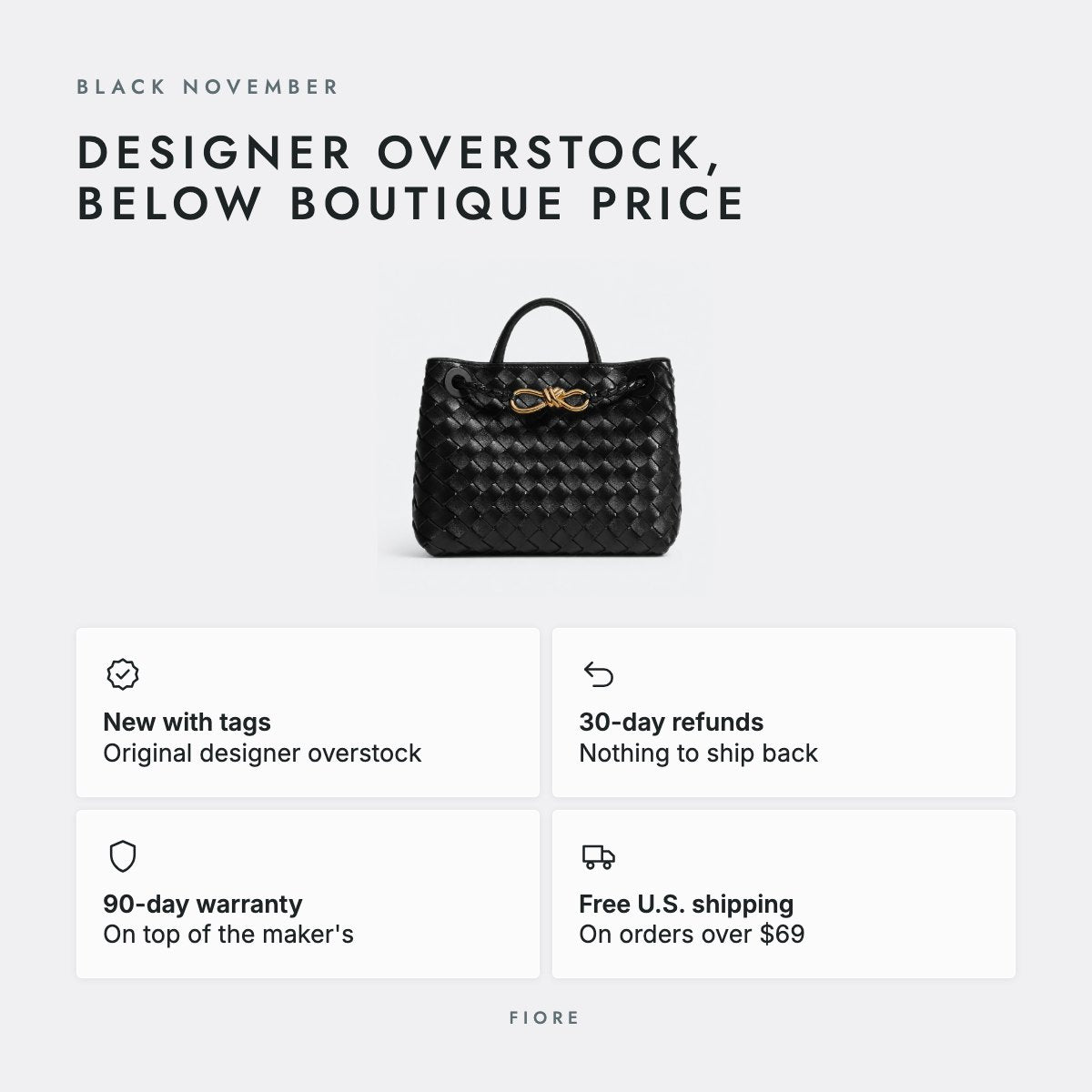 Black Woven Leather Top-Handle Bag, photo 5