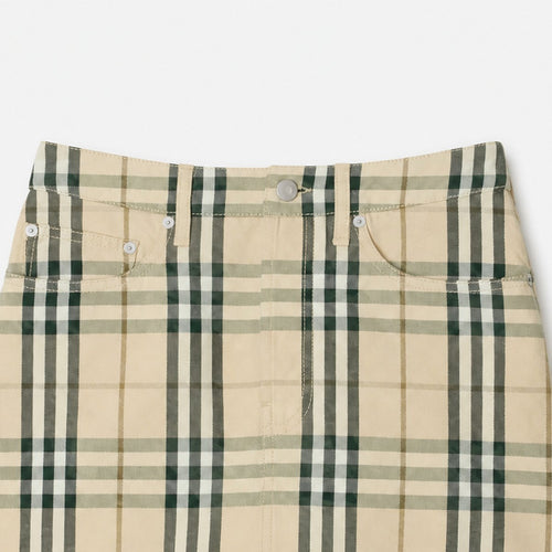 Beige Checked Cotton Mini Skirt, photo 2