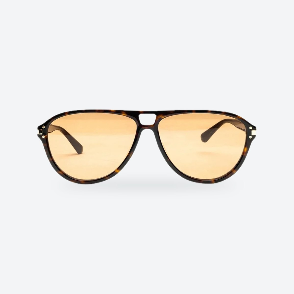 Tortoiseshell Pilot Sunglasses with Orange Lenses, photo 1