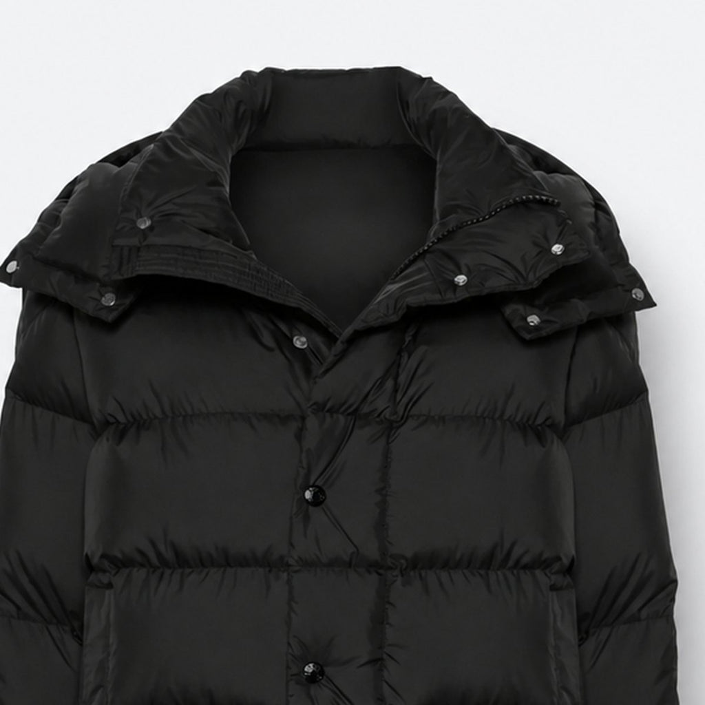 Black Hooded Down Puffer Jacket, photo 2