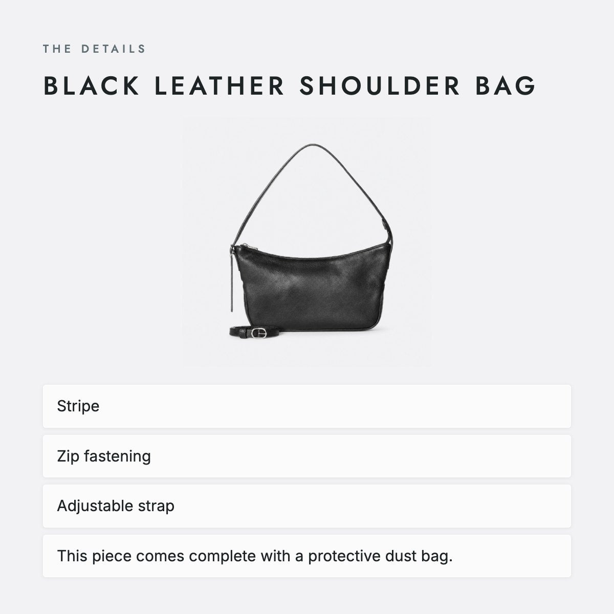 Black Leather Shoulder Bag, photo 4