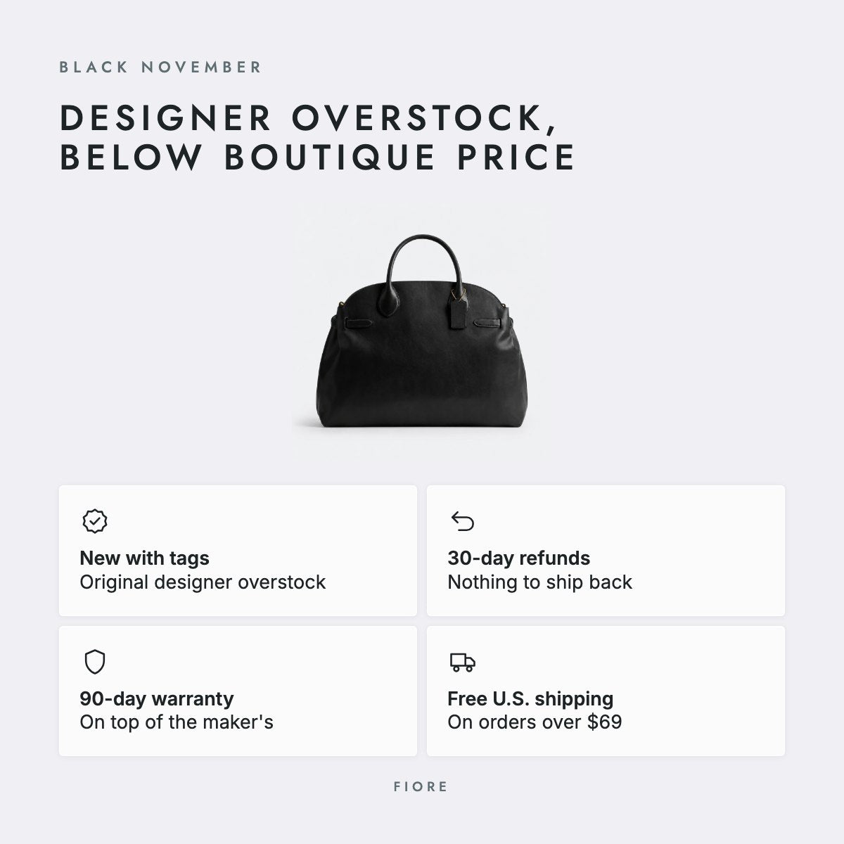 Black Grain Leather Carryall Bag, photo 5