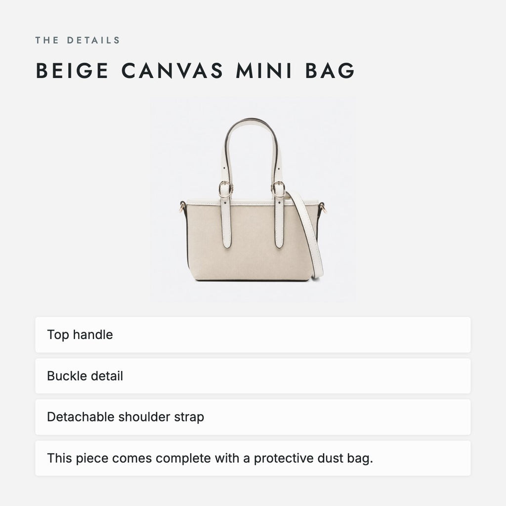 Beige Canvas Mini Bag, photo 4