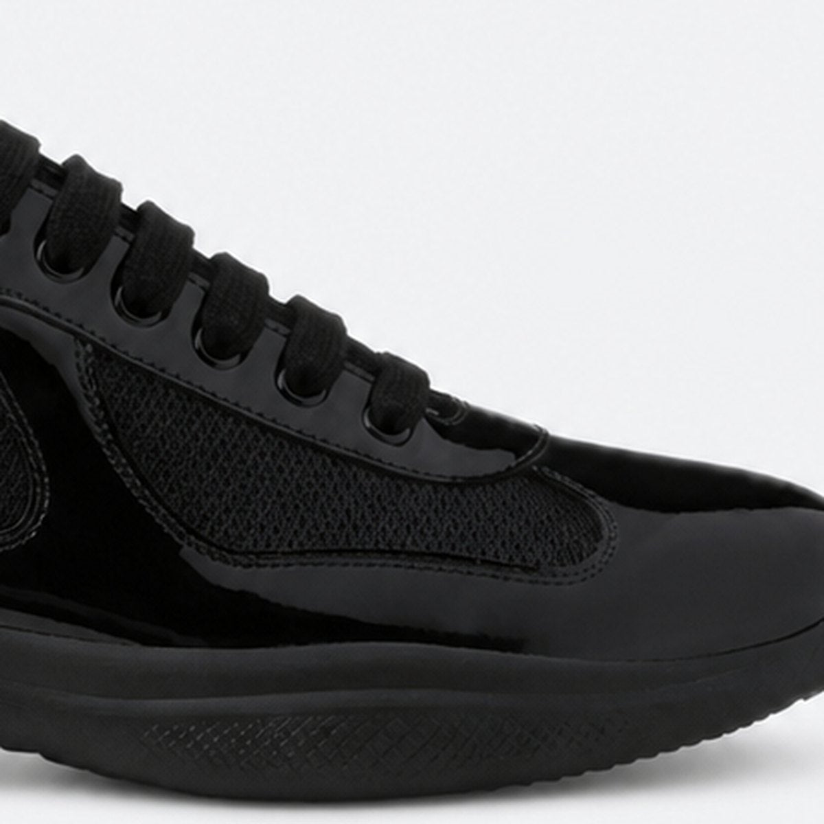 Black Patent Leather and Technical Fabric Sneakers, photo 3