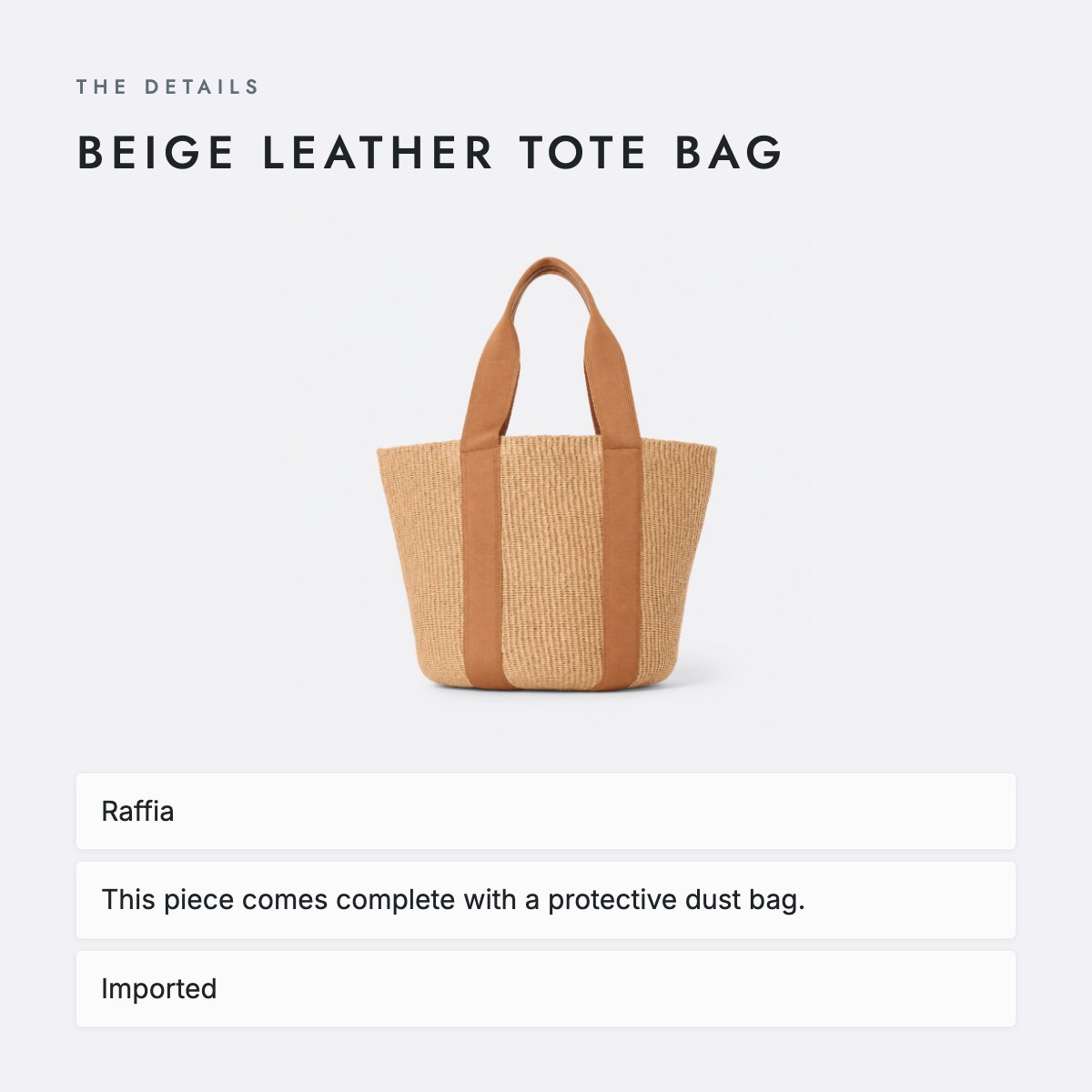 Beige Leather Tote Bag, photo 4