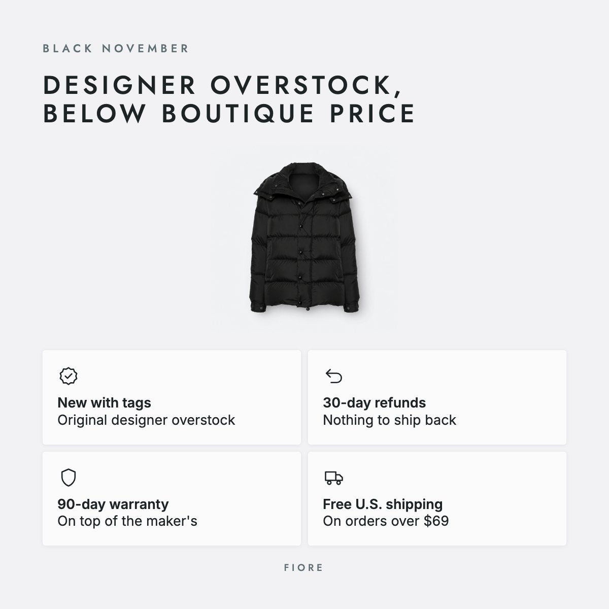 Black Hooded Down Puffer Jacket, photo 5