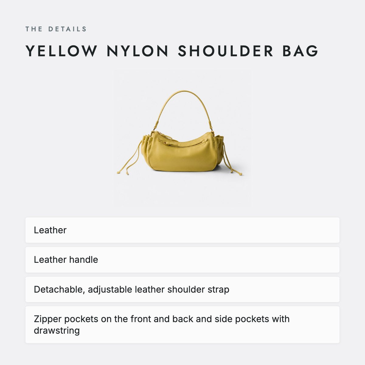 Yellow Nylon Shoulder Bag, photo 4