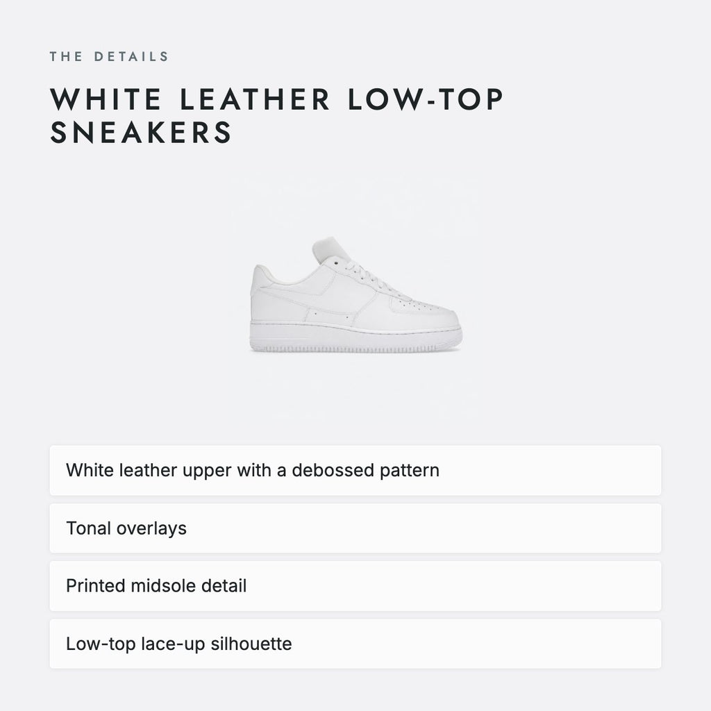 White Leather Low-Top Sneakers, photo 4