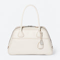 Chalk White Leather Bowling Bag, photo 1