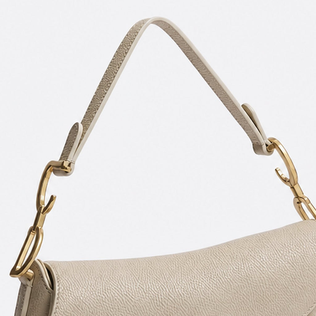 Small Beige Grained Calfskin Top-Handle Bag, photo 2